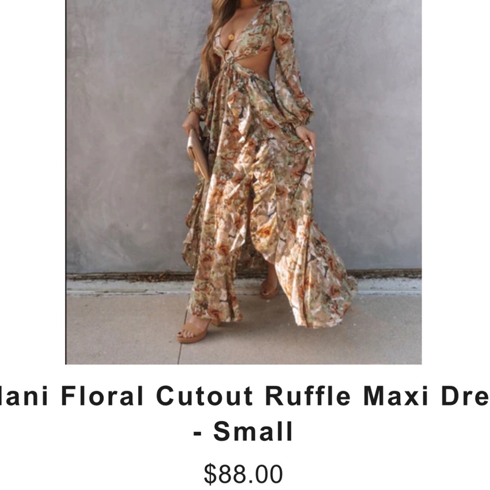 Vici Jelani floral cut out ruffle maxi dress